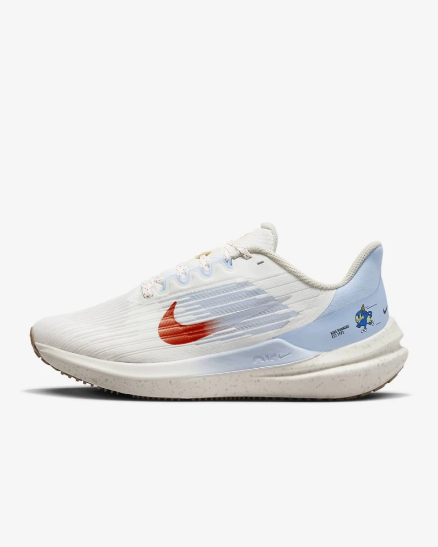 Nike Air Winflo 9 Women's Road Running Shoes - Sail/Light Stone/Celestine Blue/Safety Orange