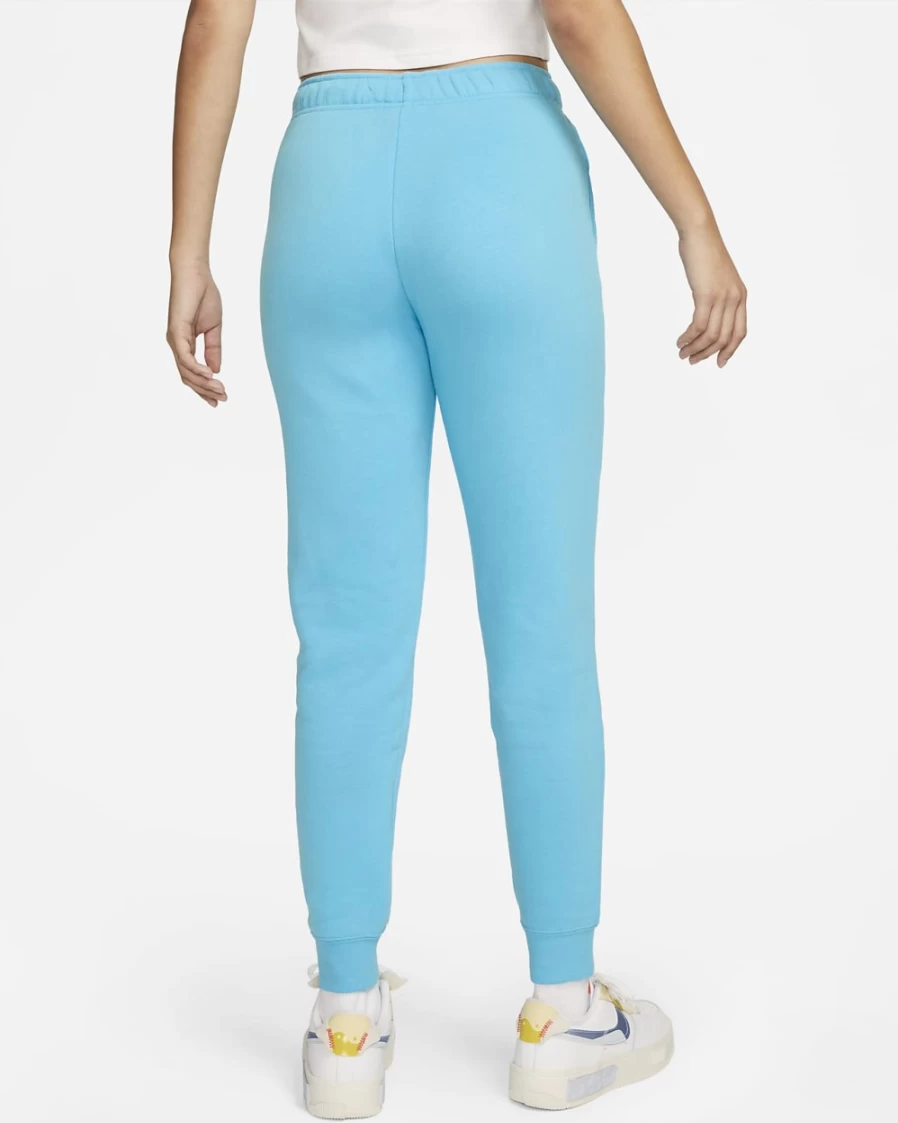 Nike Women's Baltic Blue/White Club Fleece Mid-Rise Joggers - Sportswear Comfort Pants
