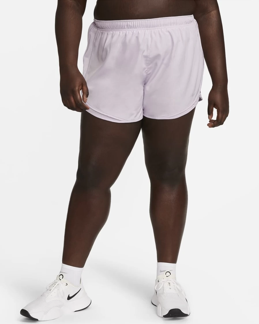 Nike Women's Plus Size Tempo Running Shorts in Doll/Wolf Grey