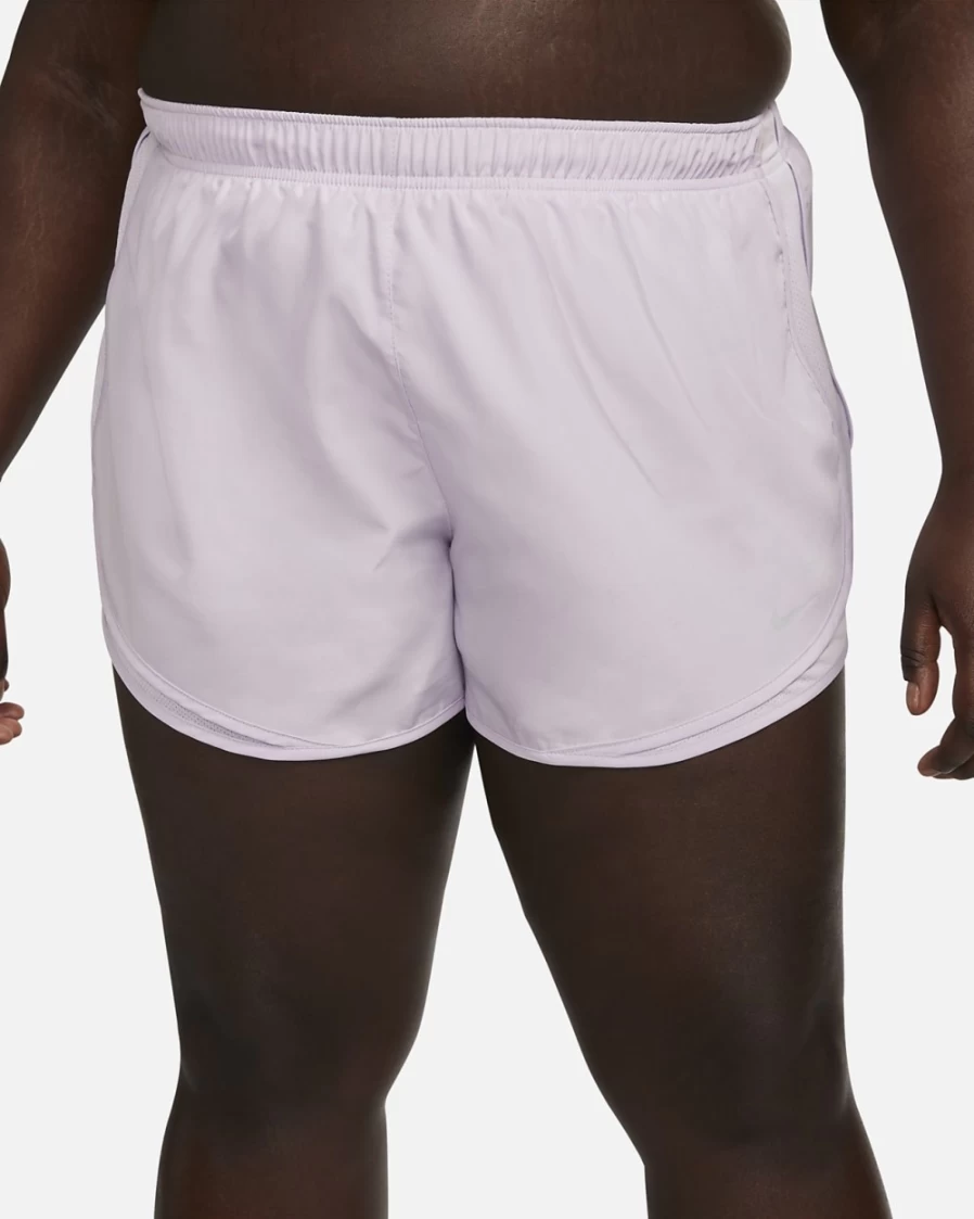 Nike Women's Plus Size Tempo Running Shorts in Doll/Wolf Grey
