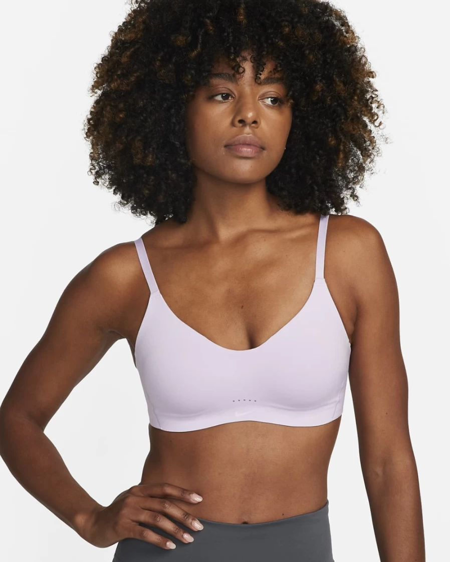 Nike Women's Alate Minimalist Light-Support Padded Sports Bra in Doll/Light Thistle