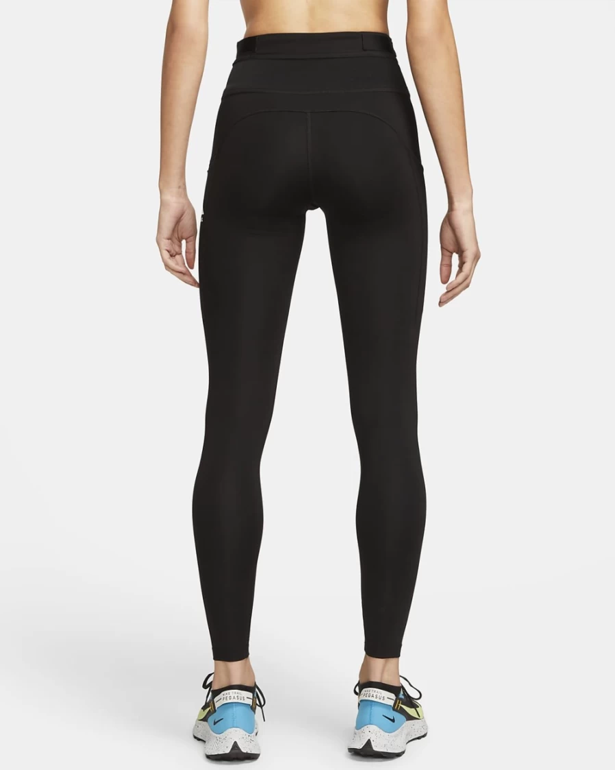 Nike Women's Epic Luxe Mid-Rise Trail Running Leggings with Pockets - Black/White