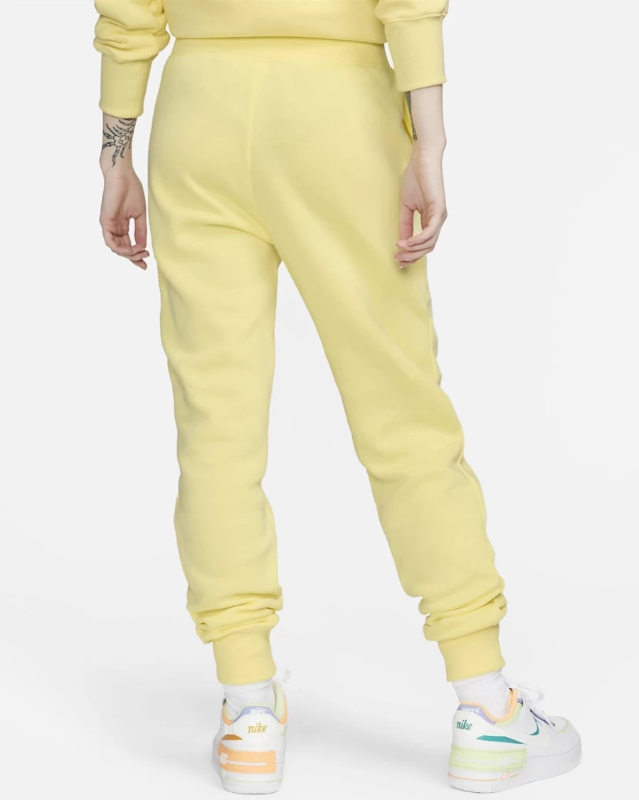 Nike Women's High-Waisted Joggers - Lemon Chiffon/Sail Fleece Comfort & Style