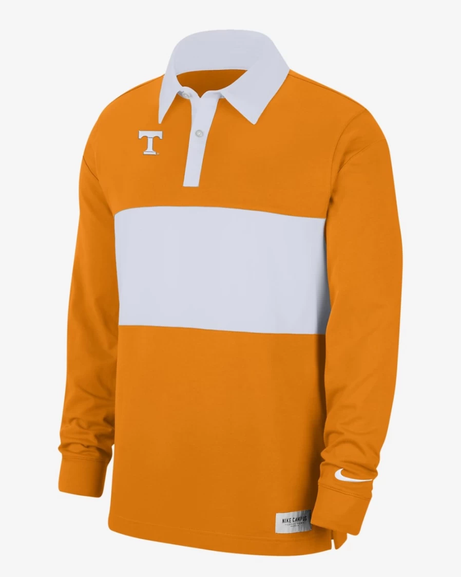 Nike Tennessee Long-Sleeve Striped Polo Shirt for Men & Women - Bright Ceramic/White