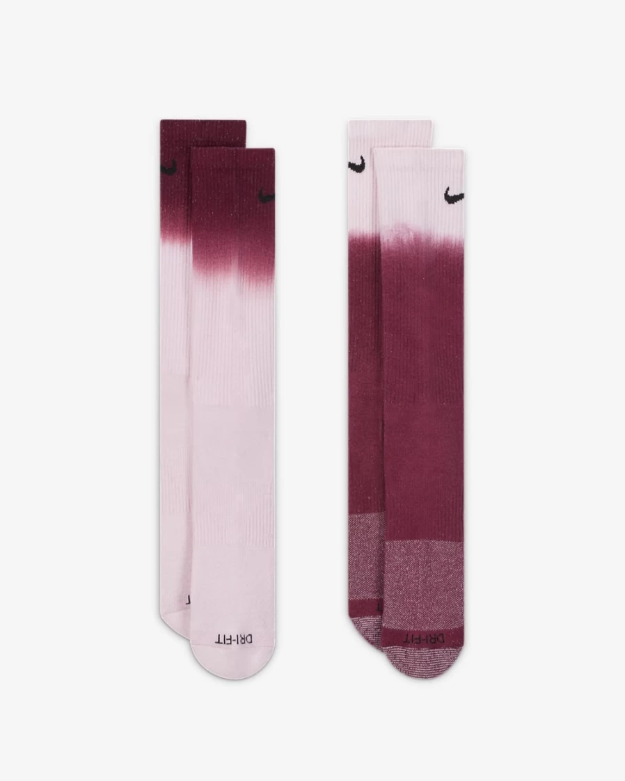Nike Everyday Plus Cushioned Crew Socks for Men & Women - Multi-Color (2-Pair Pack)