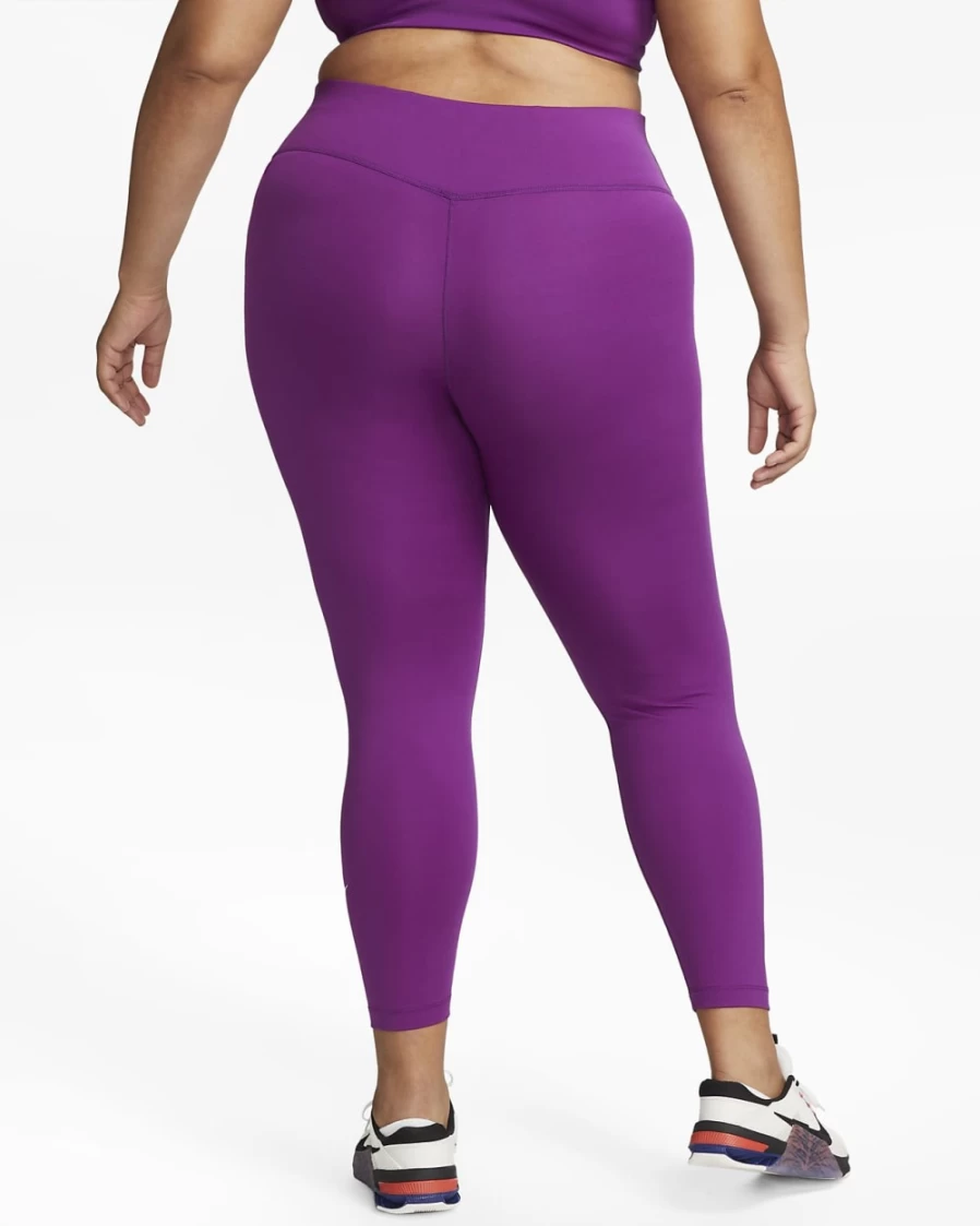 Nike One Women's Mid-Rise Leggings in Viotech/White - Plus Size Workout Tights