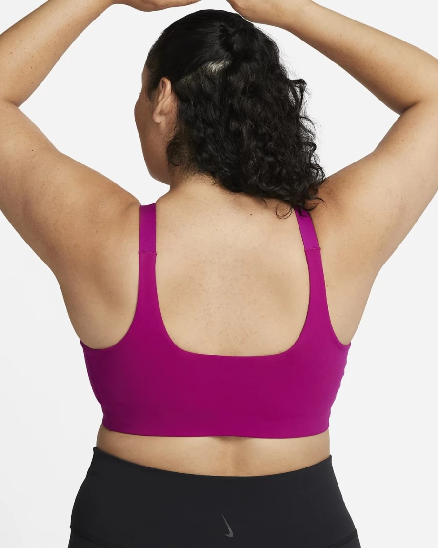Nike Women's Yoga Alate Versa Light-Support Sports Bra - Dynamic Berry/Iron Grey, Plus Size Lightly Lined
