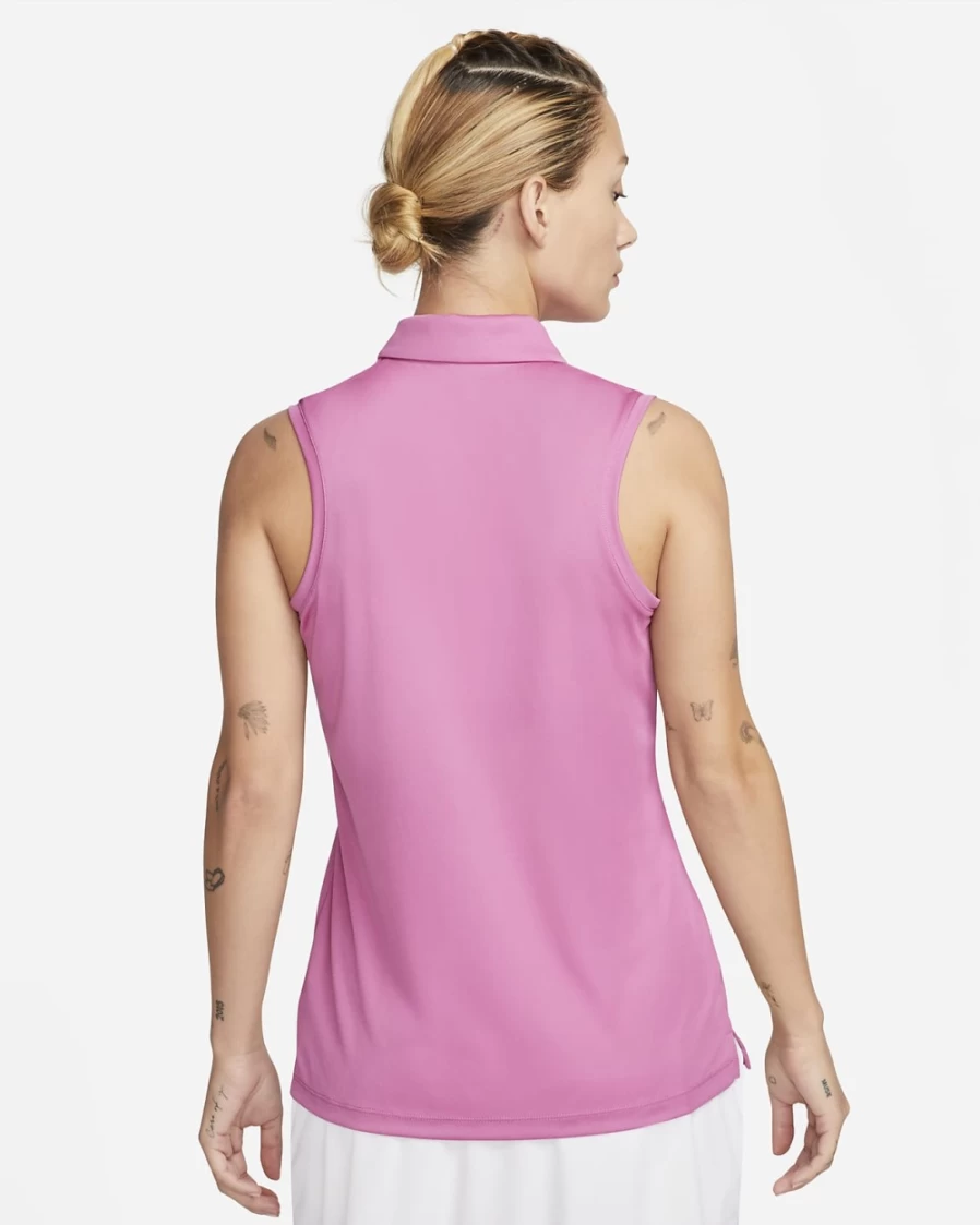 Nike Dri-FIT Victory Women's Sleeveless Golf Polo - Cosmic Fuchsia/Black - Moisture-Wicking Performance Top