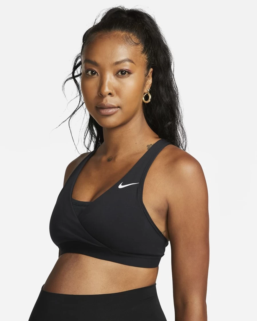 Nike Swoosh Women's Medium-Support Padded Maternity Sports Bra - Black/White