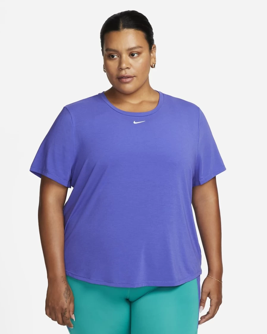 Nike Dri-FIT UV Luxe Women's Lapis Short-Sleeve Top - Plus Size Moisture-Wicking & Sun Protection