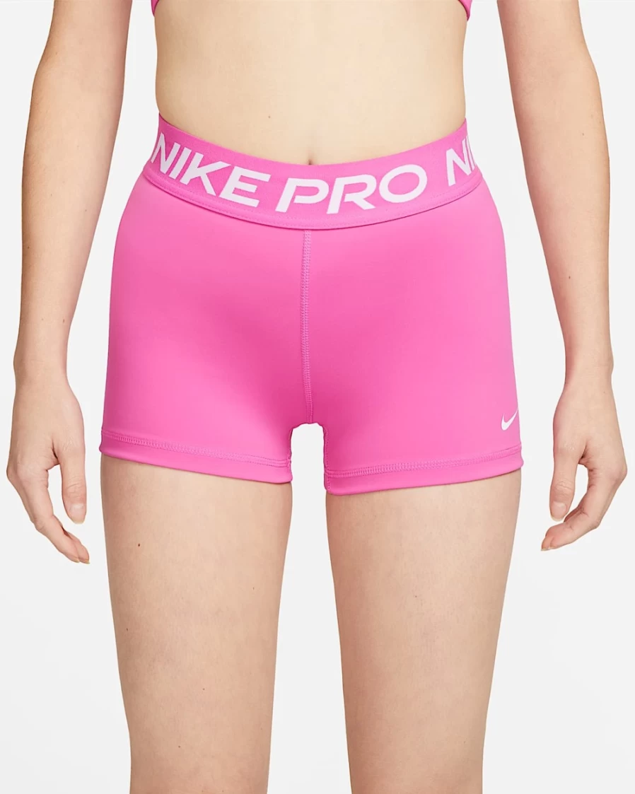 Nike Pro Women's 3" Shorts in Active Fuchsia/White - High-Performance Workout Shorts for Women
