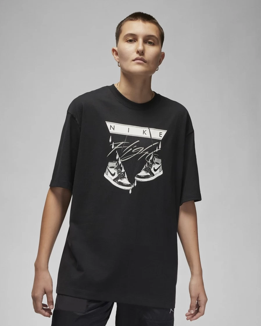 Nike Jordan Flight Women's Oversized T-Shirt - Black/Iron Grey
