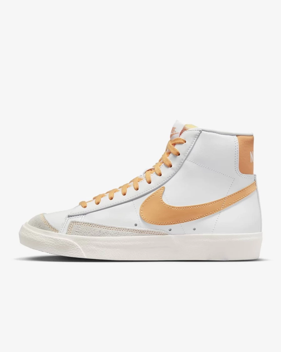 Nike Blazer Mid '77 Women's Sneakers in White, Sail, Gum Medium Brown, and Peach Cream