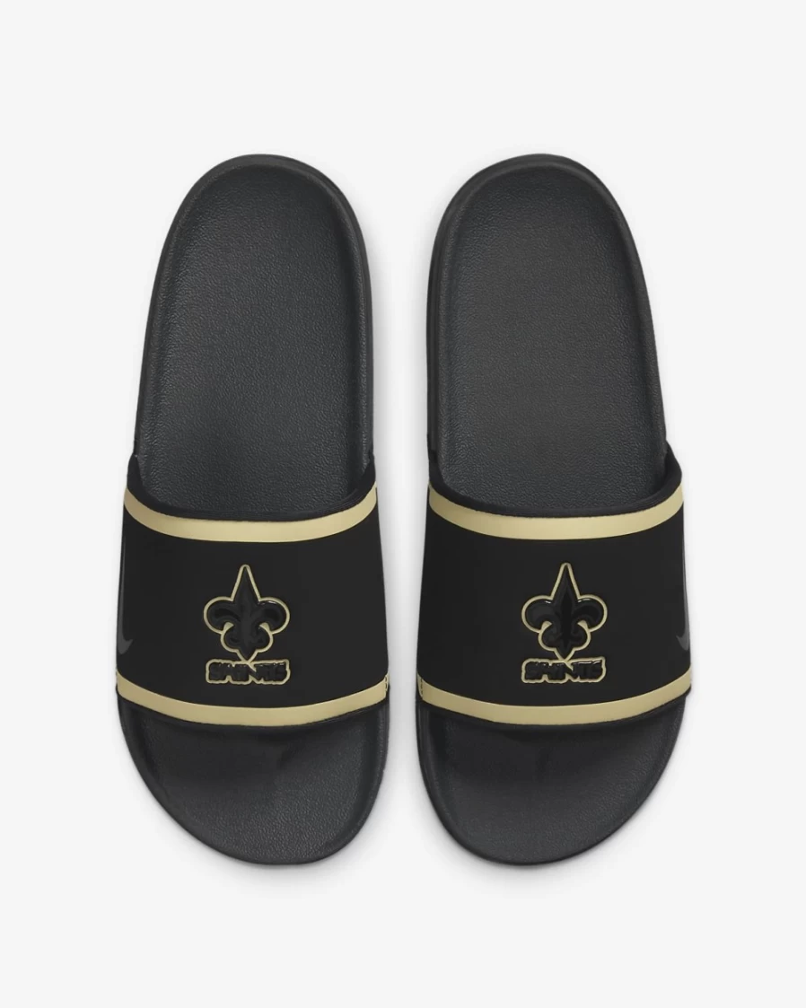 Nike Offcourt NFL New Orleans Saints Slide Sandals for Men & Women - Black/Team Gold/Anthracite