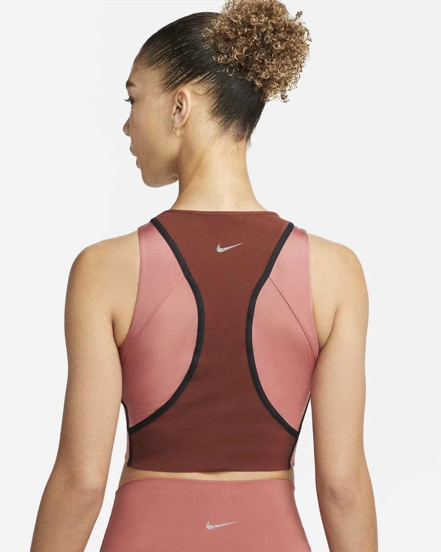 Nike Dri-FIT Luxe Women's Cropped Yoga Tank Top - Oxen Brown/Canyon Rust/Black/Iron Grey