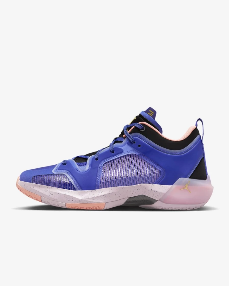 Nike Air Jordan XXXVII Low Basketball Shoes for Men & Women - Lapis, Black, Crimson Bliss, Saturn Gold