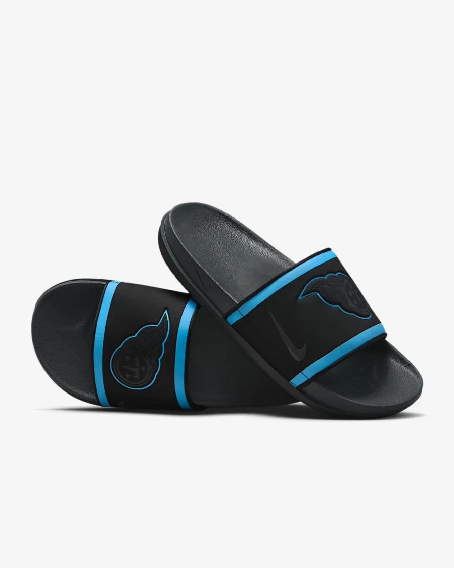 Nike Offcourt NFL Tennessee Titans Slide Sandals for Men & Women - Black/Coast/College Navy/Anthracite