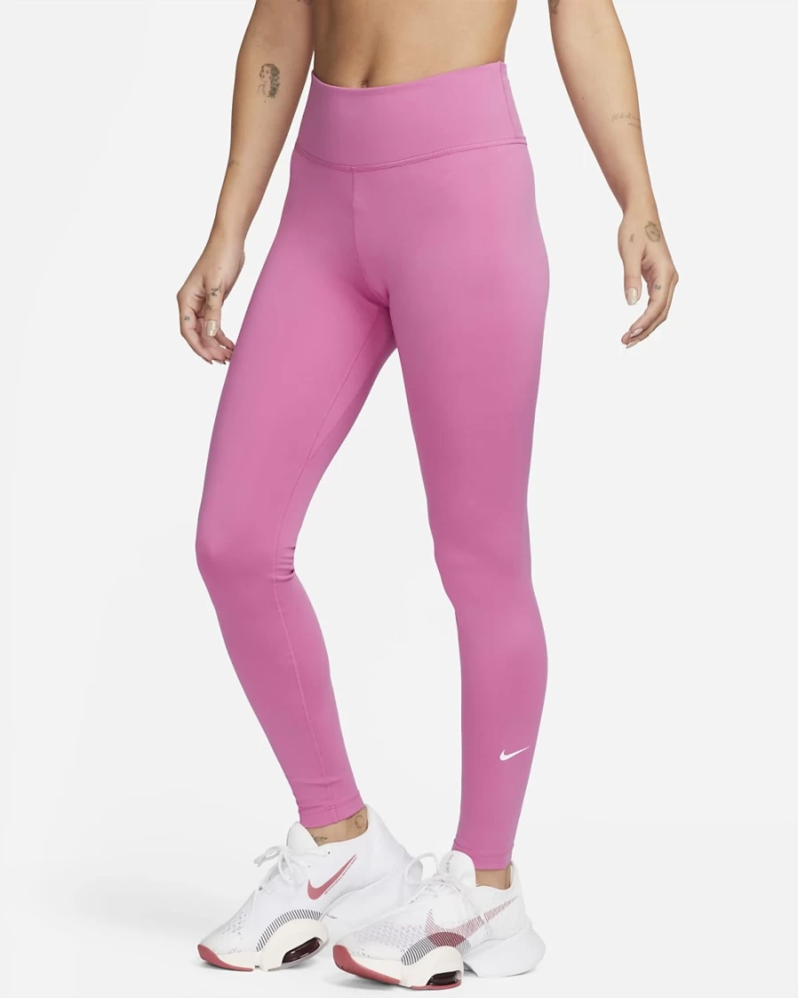 Nike One Women's Mid-Rise Leggings in Cosmic Fuchsia/White | Athletic Workout Tights