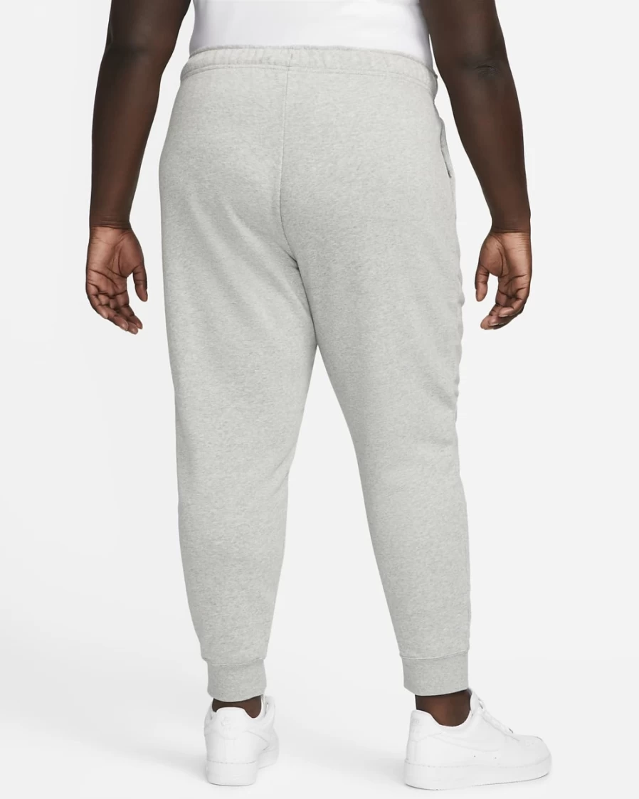 Nike Women's Plus Size Dark Grey Heather/White Club Fleece Mid-Rise Joggers - Sportswear Comfort Pants