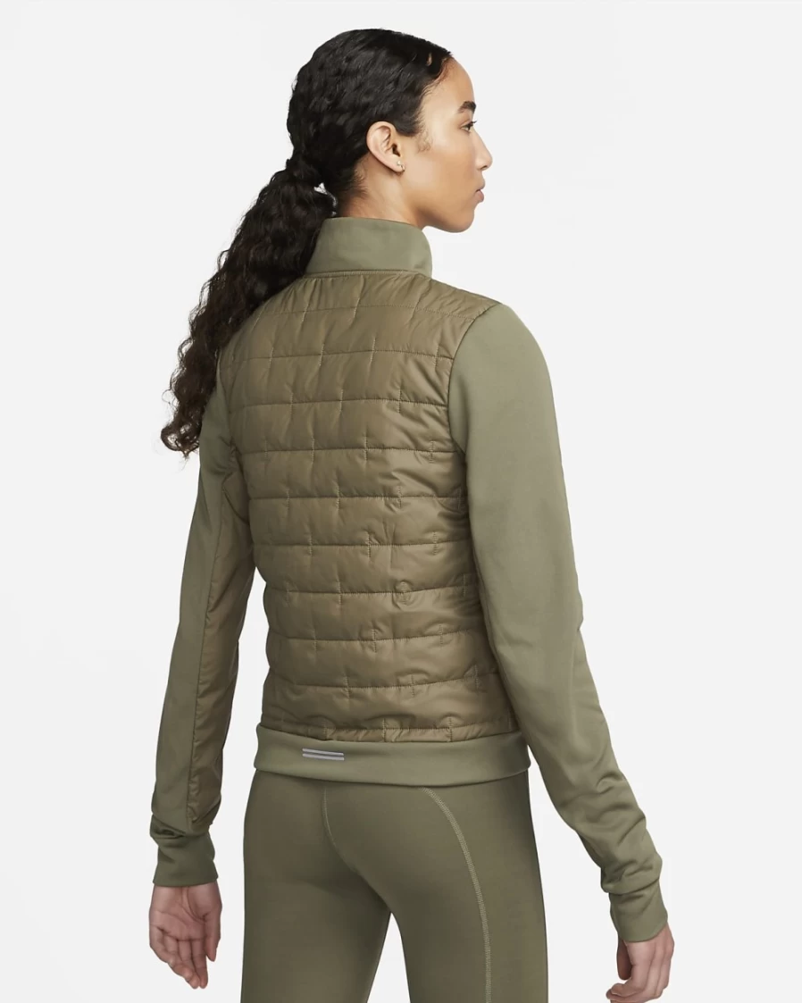 Nike Therma-FIT Women's Medium Olive Synthetic Fill Running Jacket – Lightweight Water-Resistant Training Outerwear