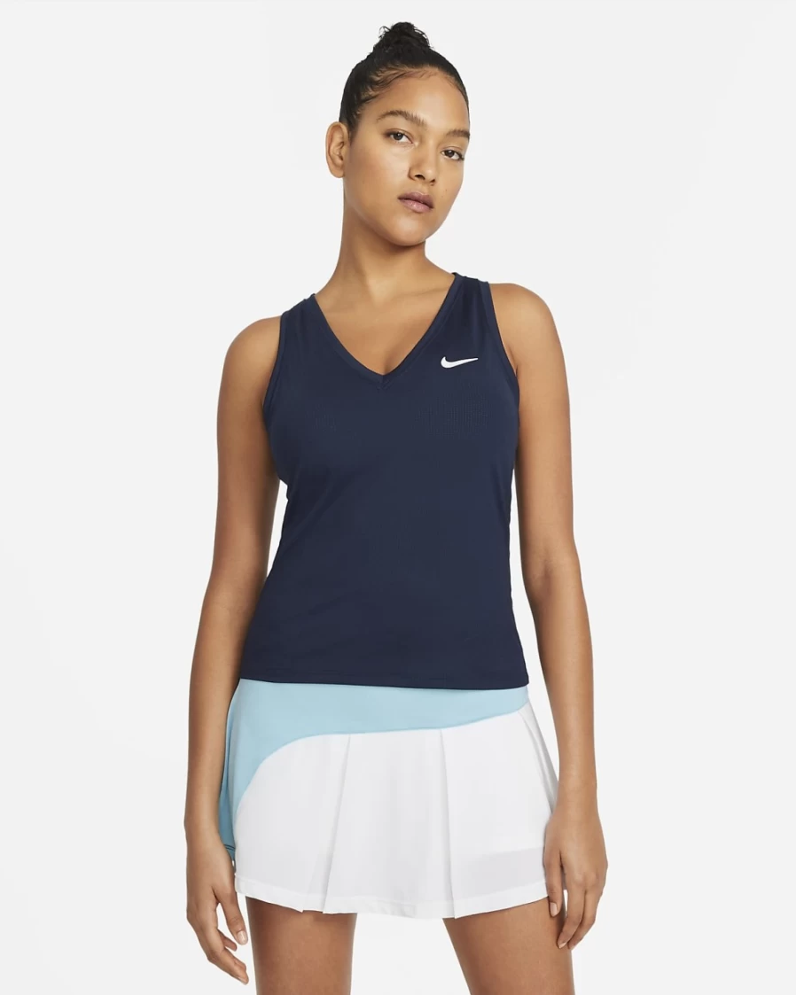 Nike Women's Tennis Tank Top - Obsidian/White/White | NikeCourt Victory Performance Apparel