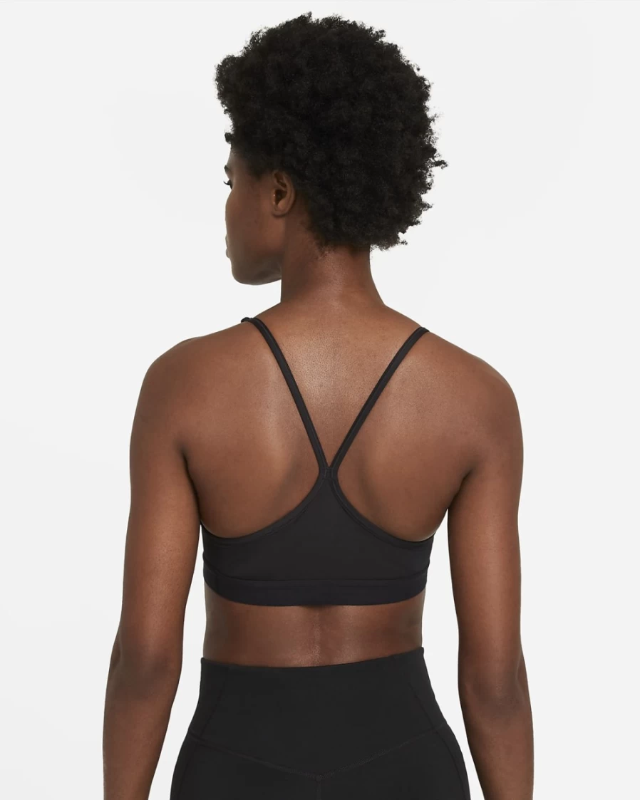 Nike Indy Women's Light-Support Sports Bra - Black/White Padded U-Neck Workout Top