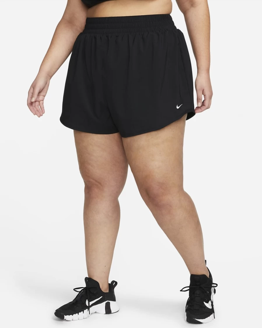Nike Dri-FIT Women's High-Waisted 3" Lined Shorts - Black Plus Size Workout Running Athletic Shorts