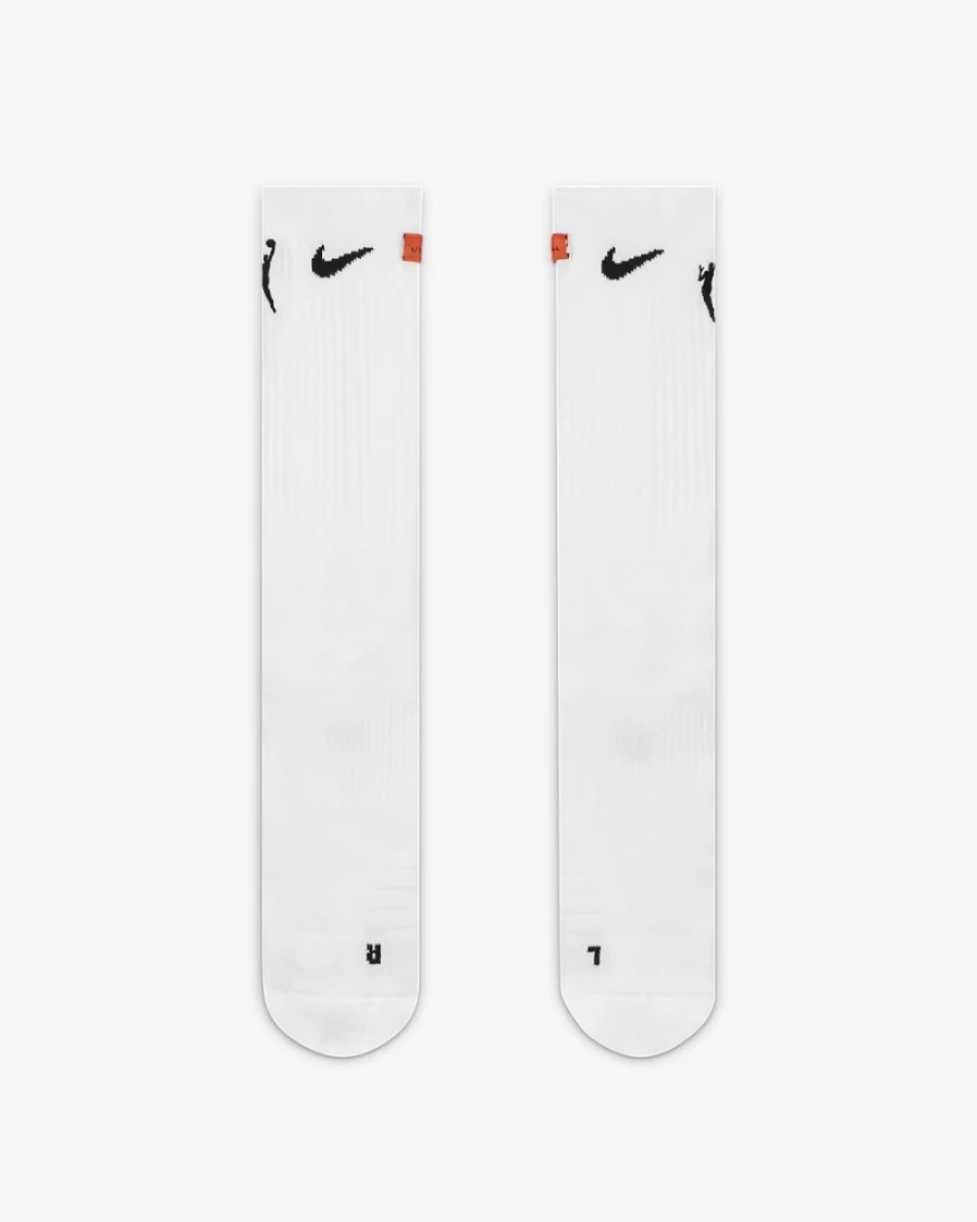 Nike Elite Basketball Crew Socks for Men & Women - White/Wolf Grey - WNBA Style