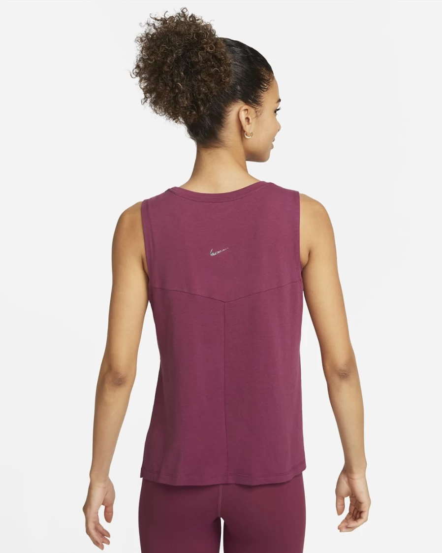 Nike Dri-FIT Women's Yoga Tank Top in Rosewood - Breathable Workout Top for Women