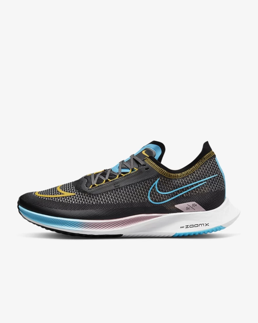 Nike Streakfly Men's & Women's Road Racing Shoes - Black, Dark Sulfur, White, Chlorine Blue | Lightweight & Fast