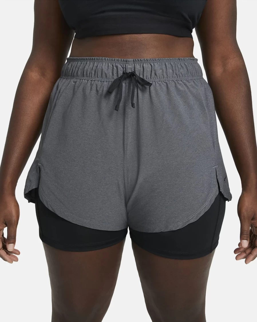 Nike Women's Flex Essential 2-in-1 Training Shorts Plus Size - Black/Heather
