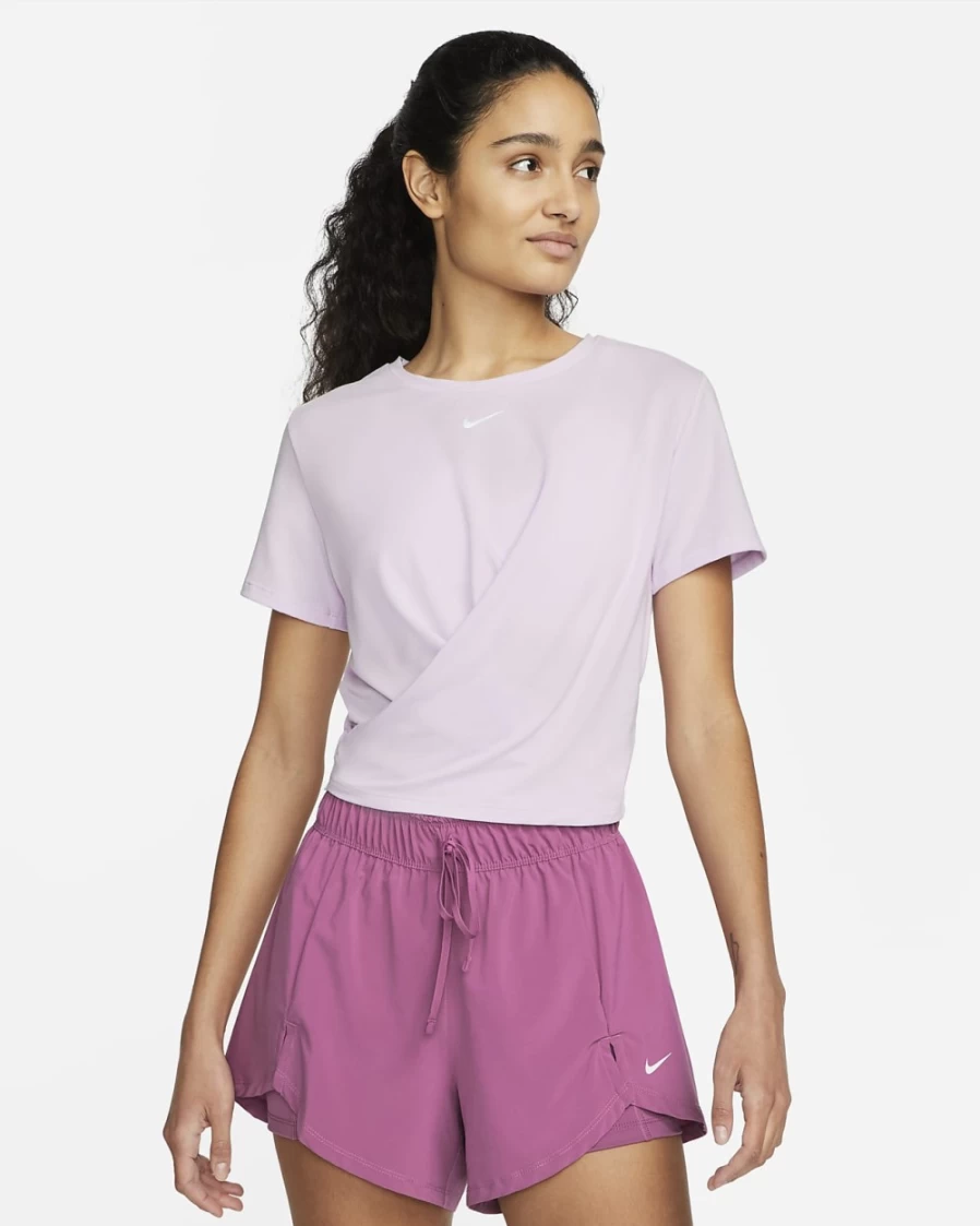 Nike Dri-FIT One Luxe Women's Cropped Short-Sleeve Top in Doll Color - Moisture-Wicking Workout Shirt