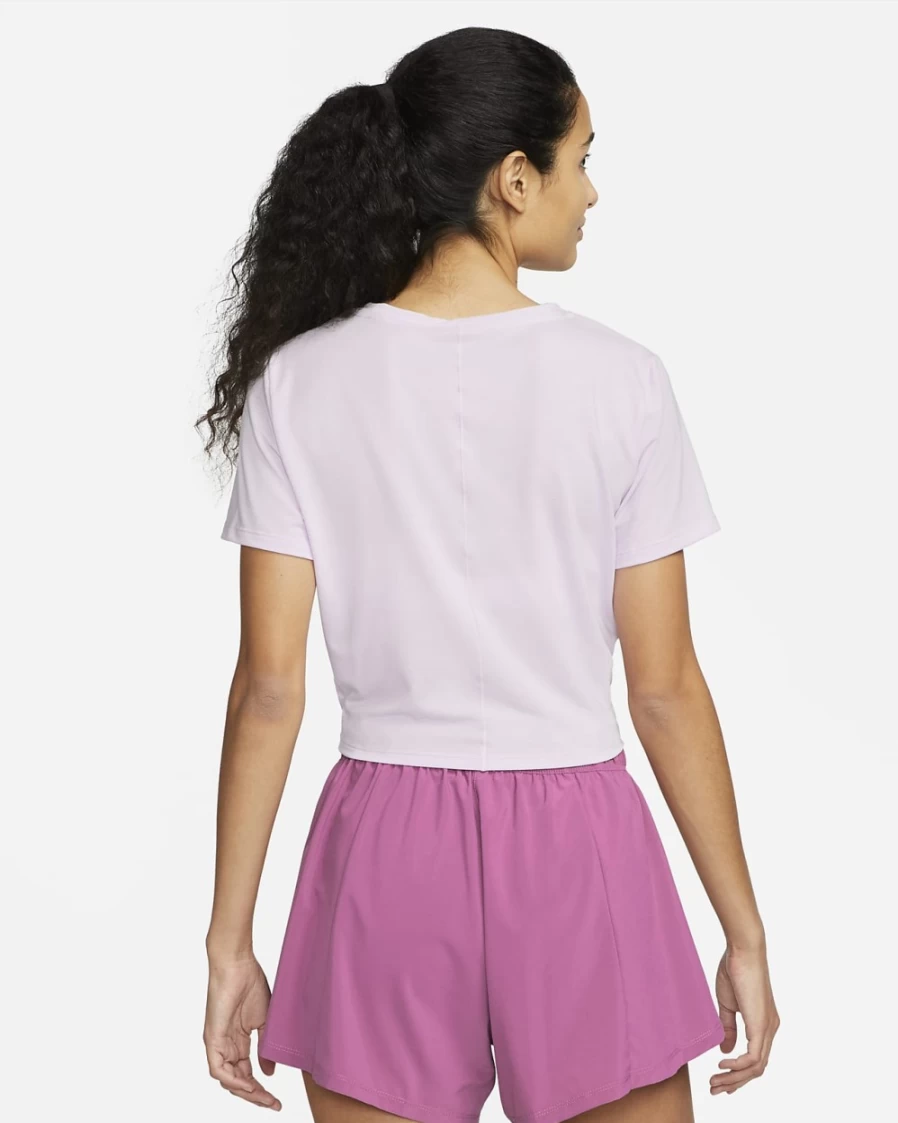 Nike Dri-FIT One Luxe Women's Cropped Short-Sleeve Top in Doll Color - Moisture-Wicking Workout Shirt
