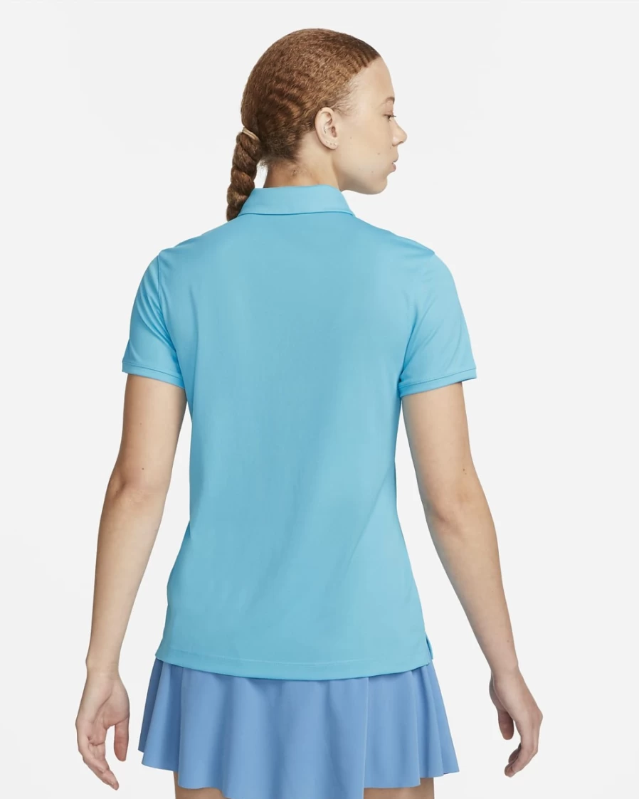 Nike Dri-FIT Victory Women's Golf Polo Shirt - Baltic Blue/Black - Moisture-Wicking Performance Top