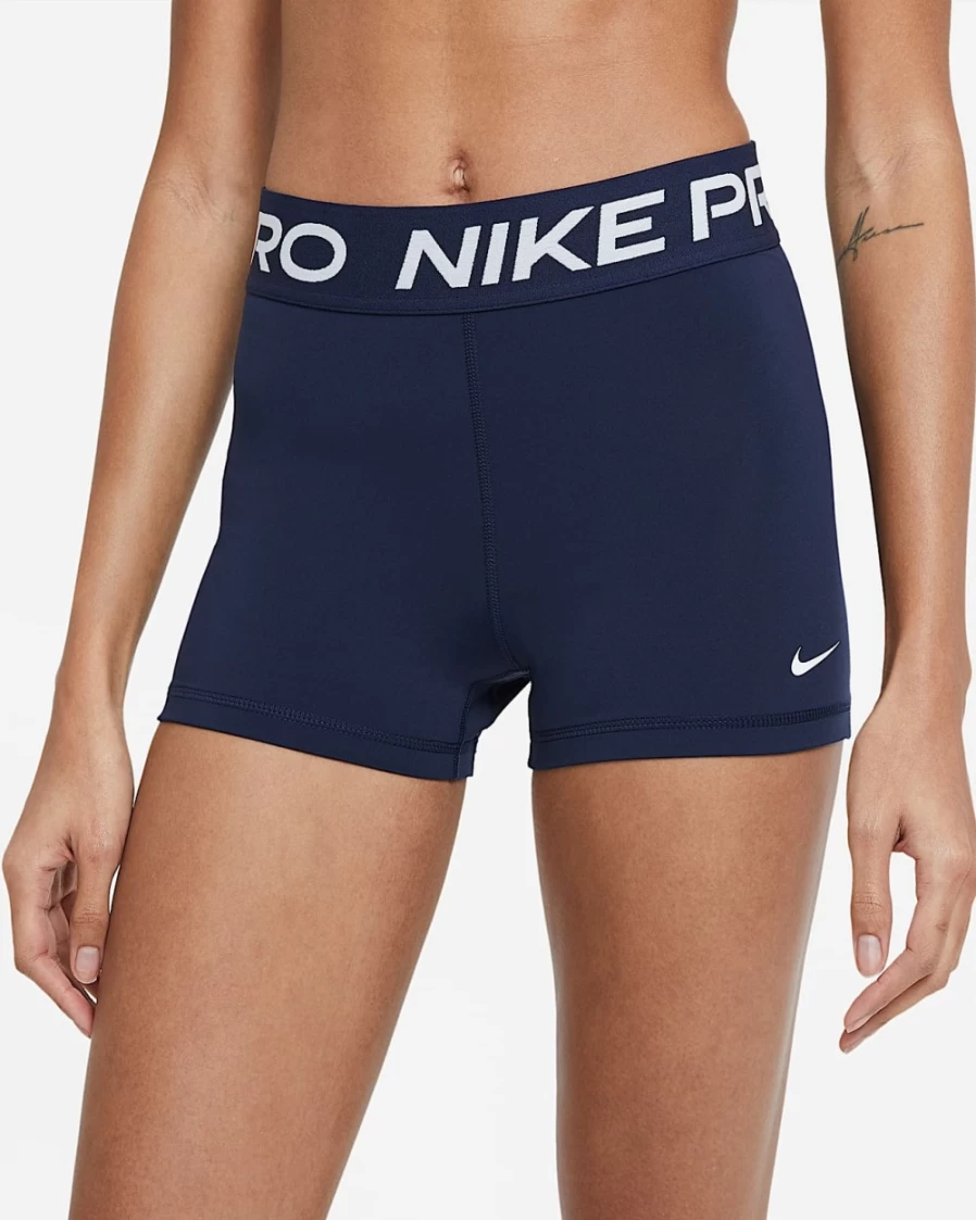 Nike Pro Women's 3" Shorts in Obsidian/White - High-Performance Workout Shorts for Women