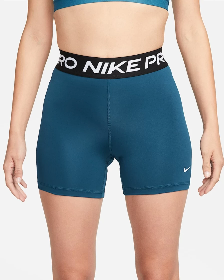 Nike Pro 365 Women's 5" Shorts - Valerian Blue, Black & White - High-Performance Workout Shorts