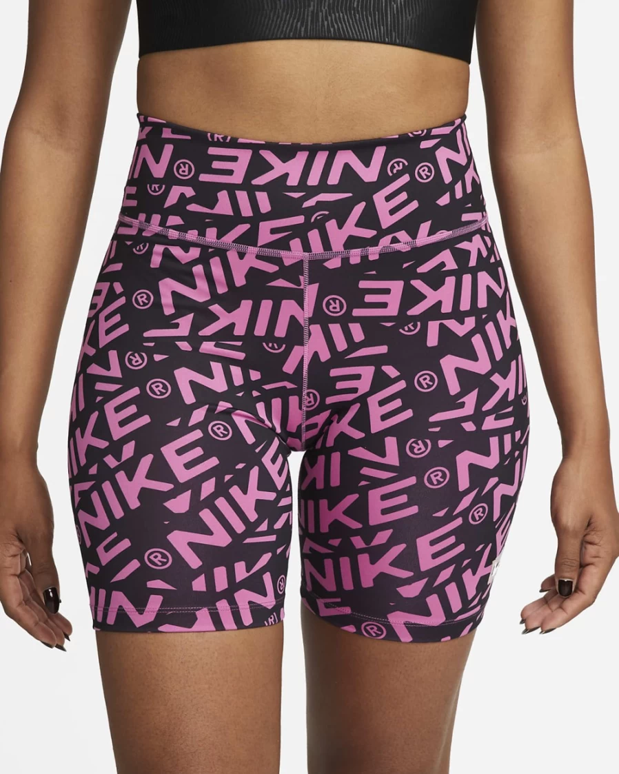 Nike Women's Cosmic Fuchsia Mid-Rise 7" Printed Biker Shorts
