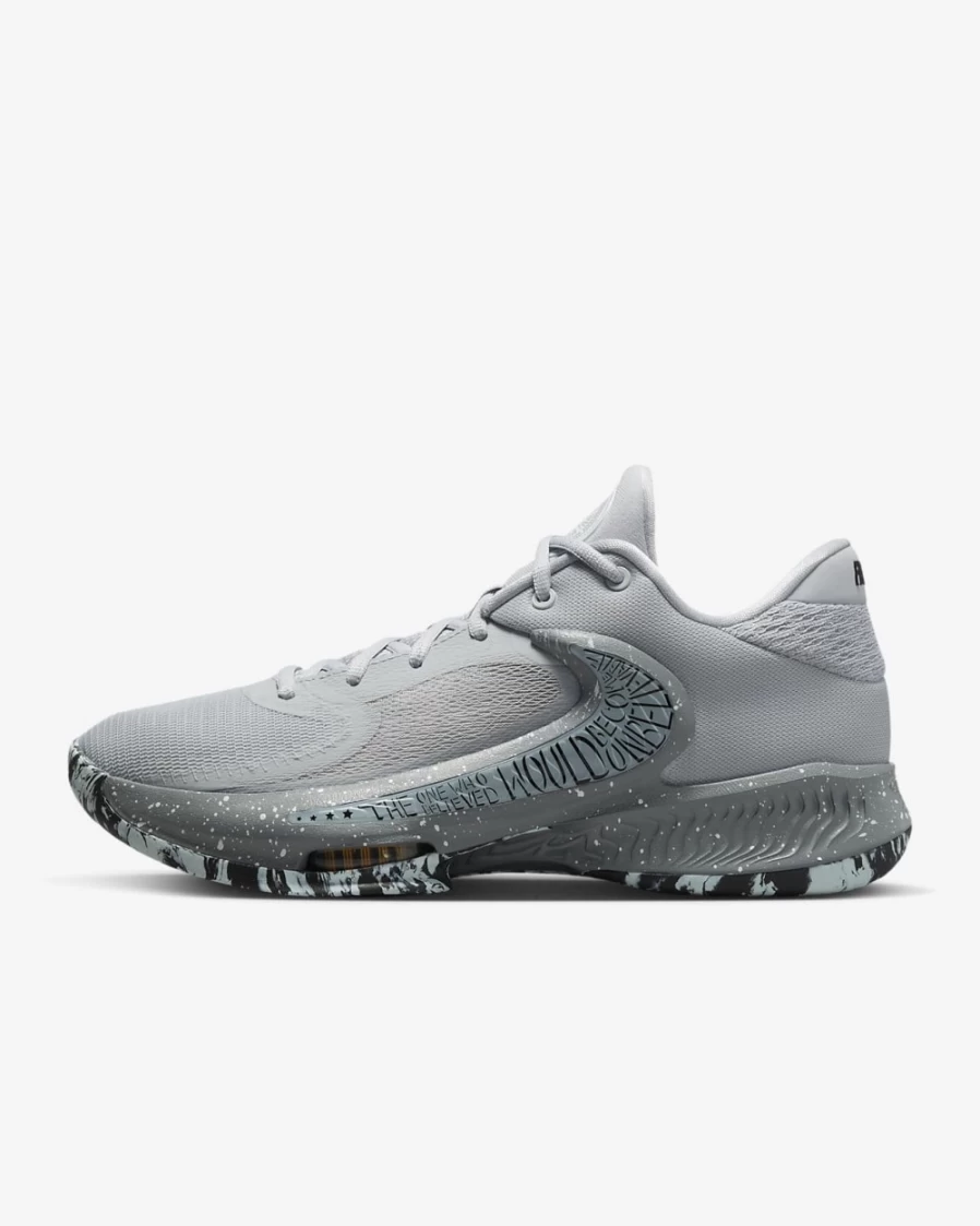 Nike Zoom Freak 4 Basketball Shoes for Men & Women - Wolf Grey/Cool Grey/Black/White