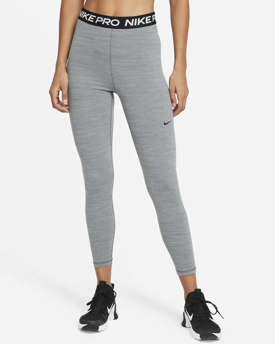 Nike Women's High-Waisted 7/8 Leggings with Mesh Panel - Smoke Grey, Heather, Black