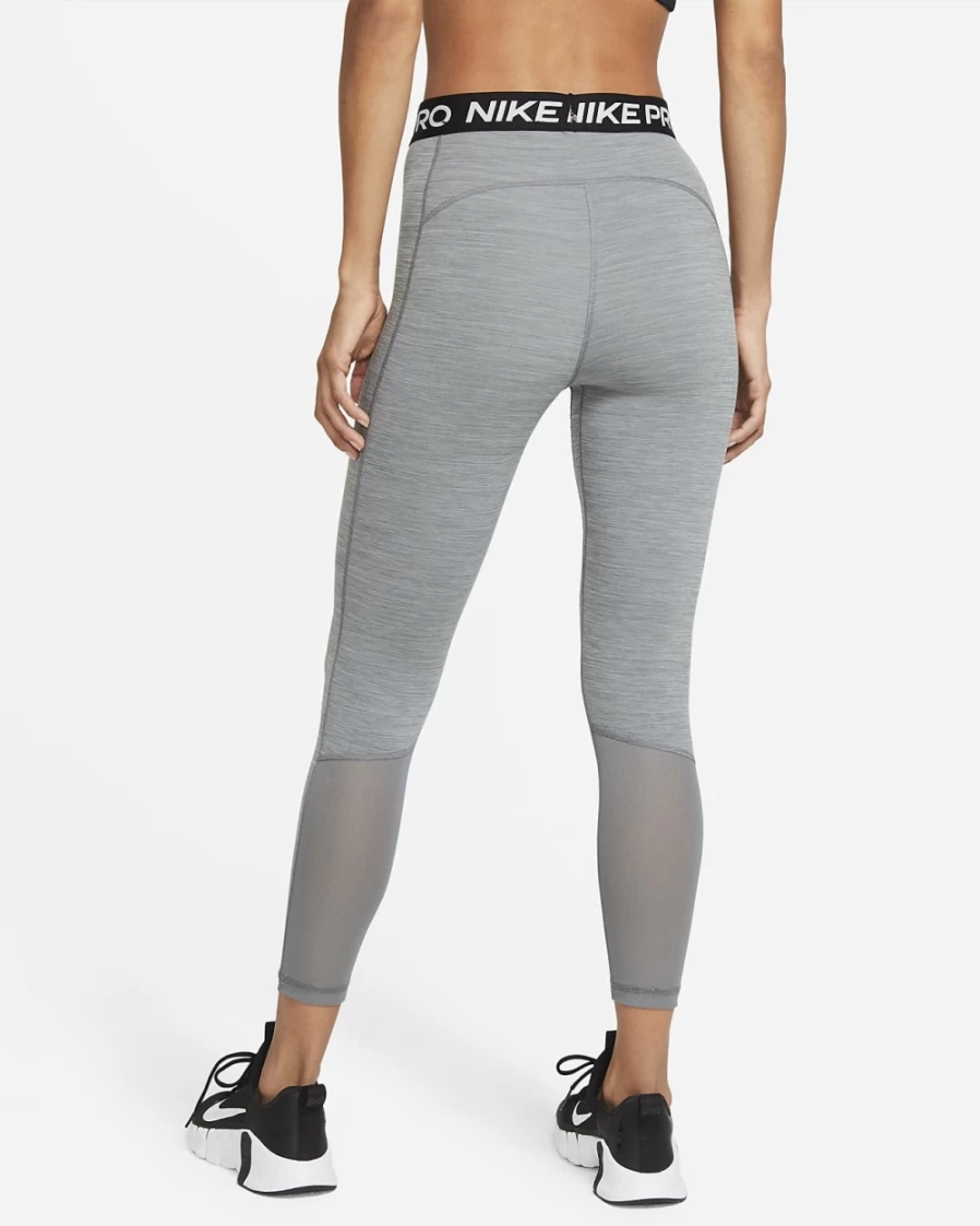 Nike Women's High-Waisted 7/8 Leggings with Mesh Panel - Smoke Grey, Heather, Black