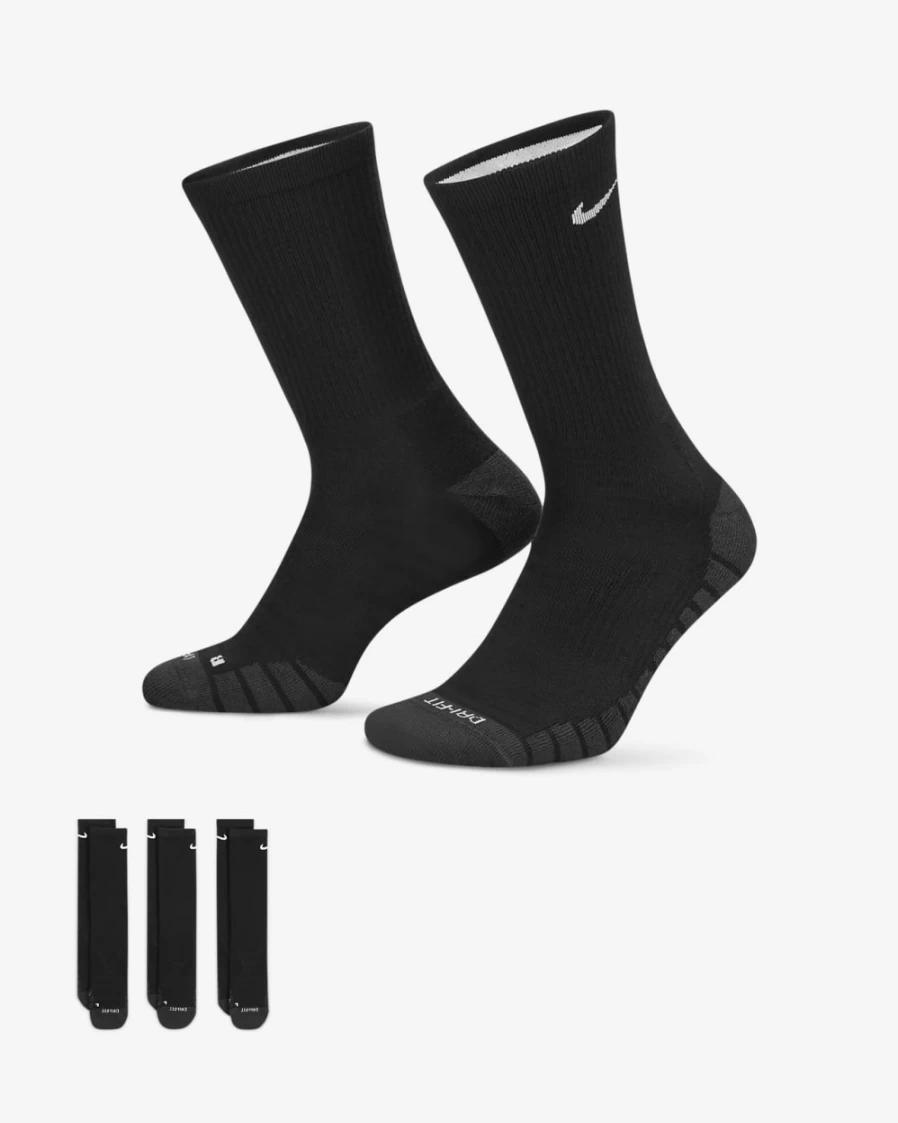 Nike Everyday Max Cushioned Training Crew Socks 3-Pack - Black/Anthracite/White for Men & Women