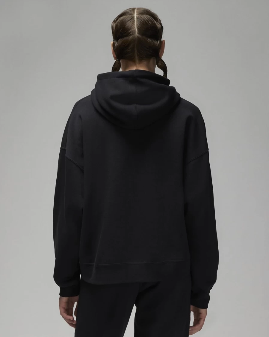 Nike Women's Jordan Brooklyn Fleece Pullover Hoodie - Black/White