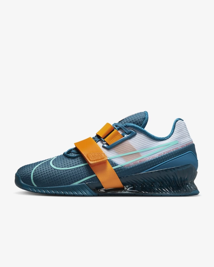 Nike Romaleos 4 Training Shoes for Men & Women - Marina/Kumquat/Siren Red/Washed Teal Colorway