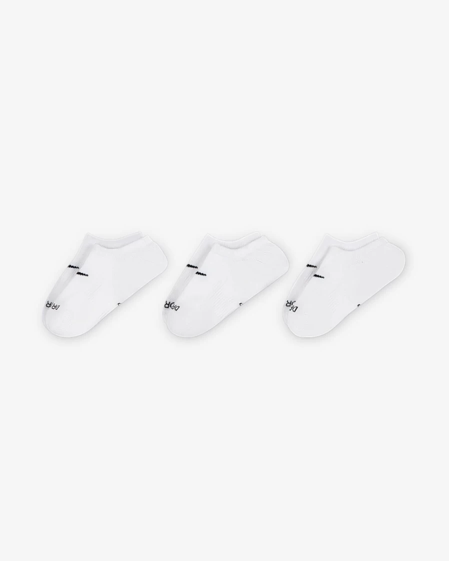 Nike Women's Multi-Color Training Socks - 3 Pairs, Everyday Plus Cushioned Footie Socks for Comfort & Support
