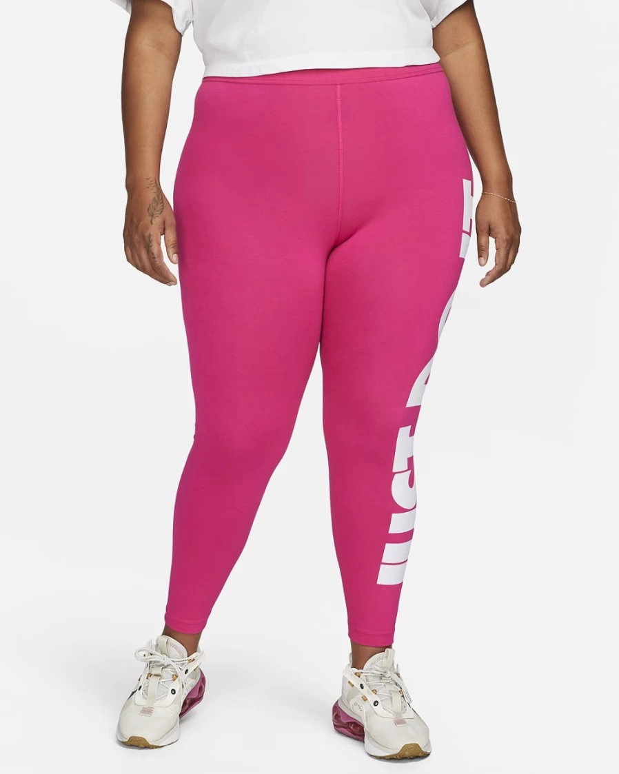 Nike Women's Fireberry/White High-Waisted Graphic Leggings - Plus Size Sportswear Essential