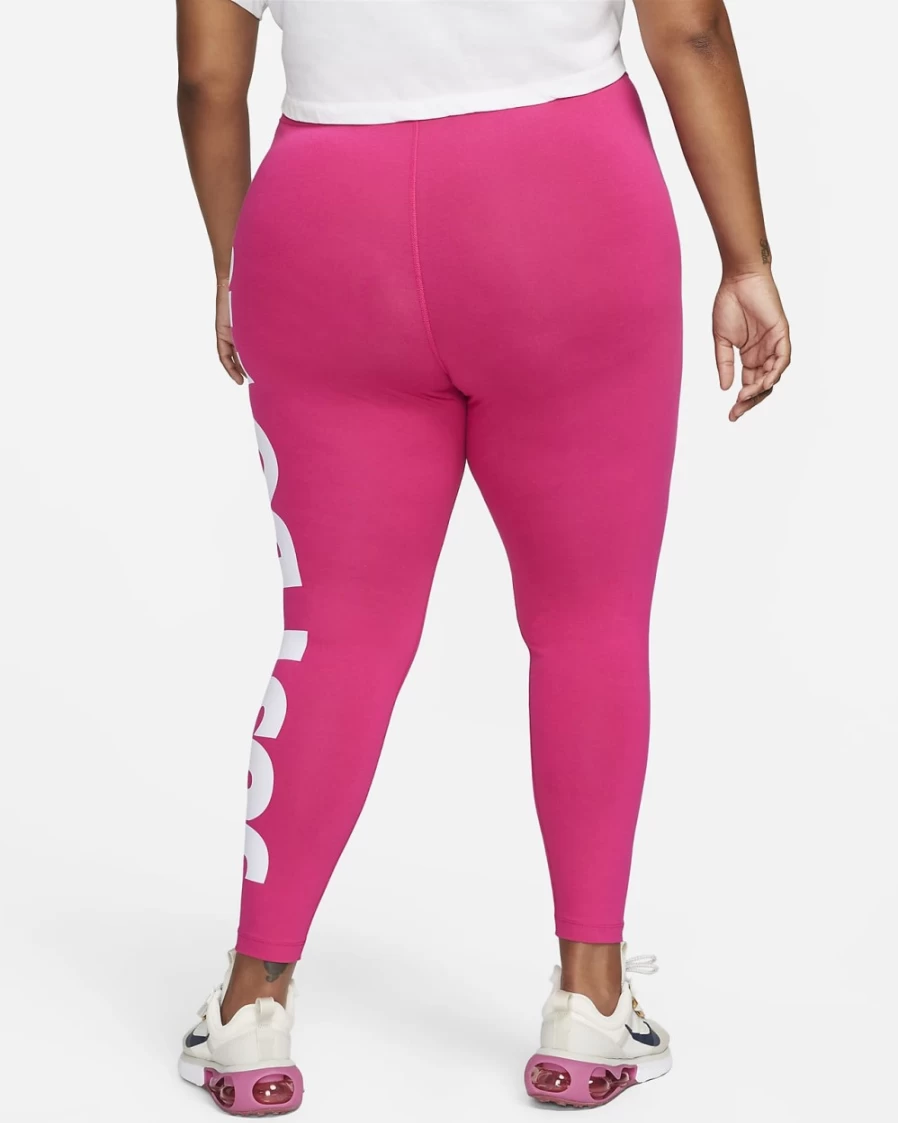 Nike Women's Fireberry/White High-Waisted Graphic Leggings - Plus Size Sportswear Essential