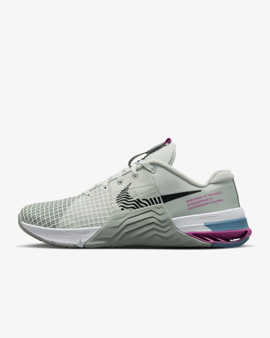Nike Metcon 8 Women's Light Silver/Mica Green/Cosmic Fuchsia/Black Cross Training Shoes