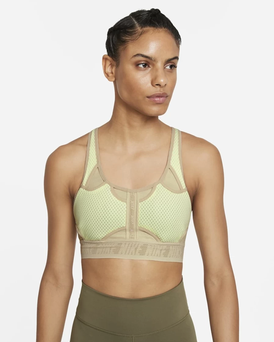 Nike Dri-FIT ADV Swoosh Women's Medium-Support Sports Bra - Lime Ice/Rattan Color