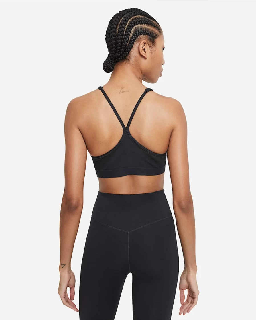 Nike Indy Women's Light-Support Padded V-Neck Sports Bra - Black/White Color Options