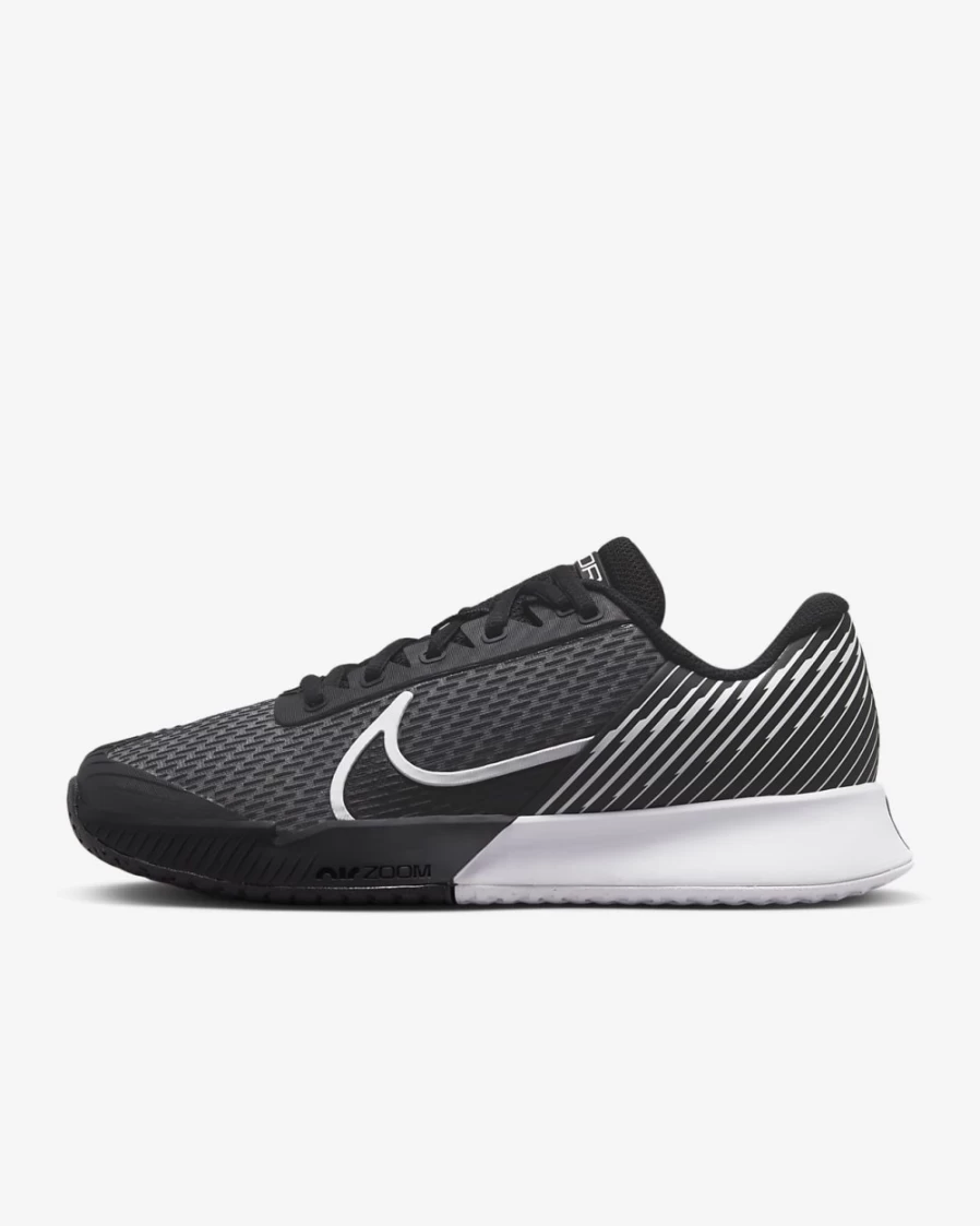 Nike Women's Court Air Zoom Vapor Pro 2 Tennis Shoes - Black/White - Hard Court Training & Match Footwear